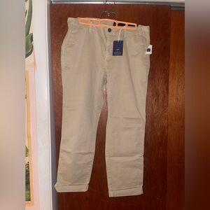 NWT GAP Girlfriend Chino Mid-Rise Khaki Stretch Pants